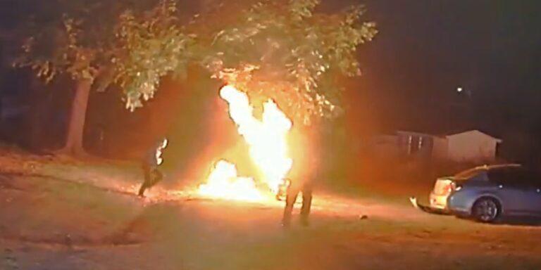 State Troopers Shocked When Tased Motorcyclist Turns Into a Fireball