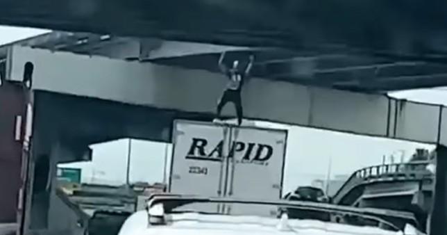 Man Dies After Crashing into Overpass While Dancing on Top of 18-Wheeler