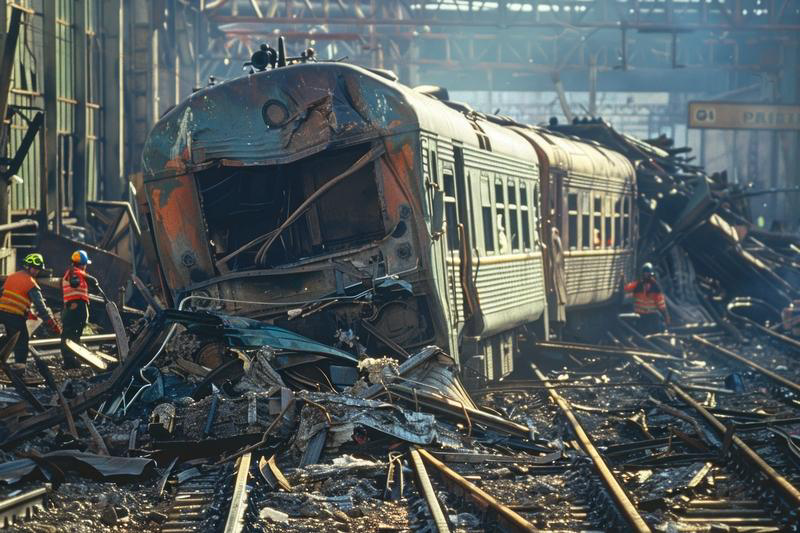 Train Crash Wreckage Scene